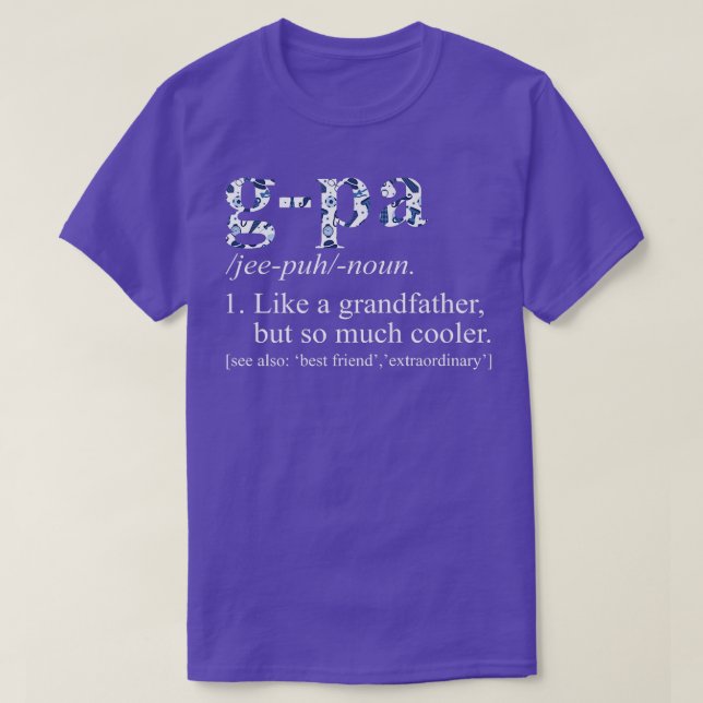 Manar Blue Tie Die Coola Pa som farfar T Shirt (Design framsida)