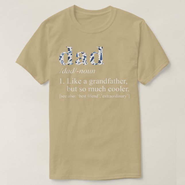 Manar Blue Tie Die Coola Pappa som en farfar  T Shirt (Design framsida)