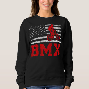 Manar Bmx Biking Retro Stil American Flagga Bmx Fa T Shirt