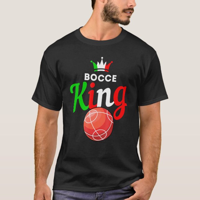 Manar Bocce Boll - Roligt Yard Game - Bocce Kung T Shirt (Framsida)
