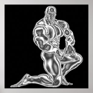 Manar Bodybuilding poserar affischen Poster