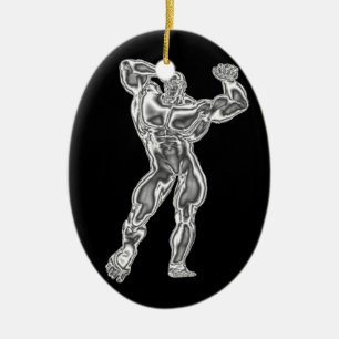 Manar Bodybuilding poserar prydnaden Julgransprydnad Keramik