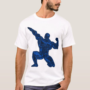 Manar Bodybuilding poserar T-tröja Tee Shirt