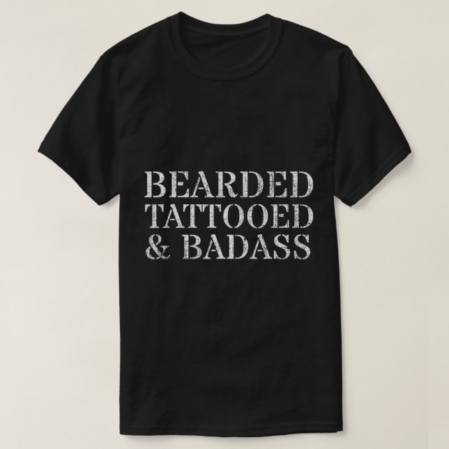 Manar bojkottade Tattooed Badass Man Tattoo Funny  T Shirt (Design framsida)