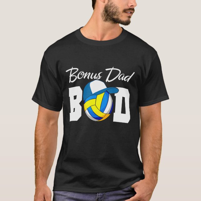 Manar Bonus Pappa Bod Volleyball Ballpark Stepfath T Shirt (Framsida)
