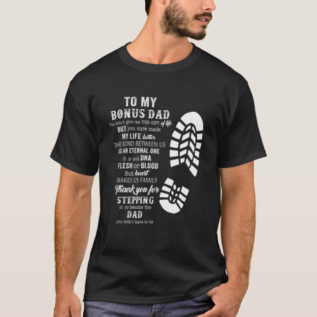 Manar Bonus Pappa Fars dag från Stepdad för Daug T Shirt (Framsida)