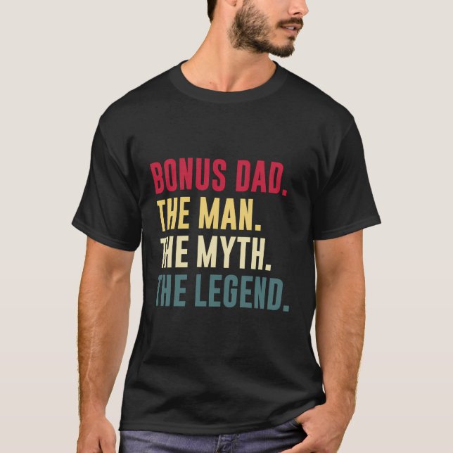 Manar Bonus Pappa Man Myth Legend Shirt Funny Far" T (Framsida)