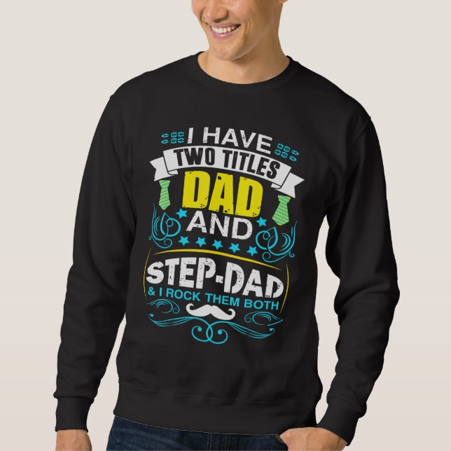 Manar Bonus Pappa Step Pappa Best Stepfather Stepf Lång Ärmad Tröja (Framsida)