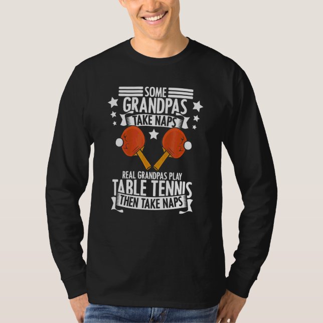 Manar Bord Tennis Grandpa Ping Pong T Shirt (Framsida)