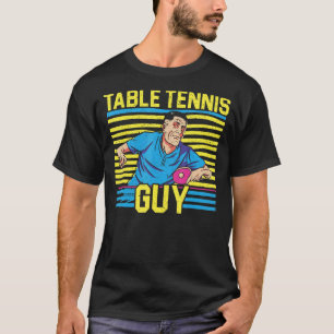 Manar Bord Tennis Guy Ping Pong Player Racket Scie T Shirt