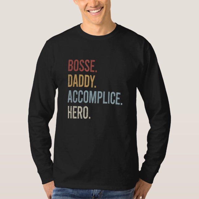 Manar Bosse pappa Accomce Hero Retro Stil Vinta T Shirt (Framsida)