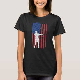 Manar Bow Hunting American Flagga Compound Bow Hun T Shirt