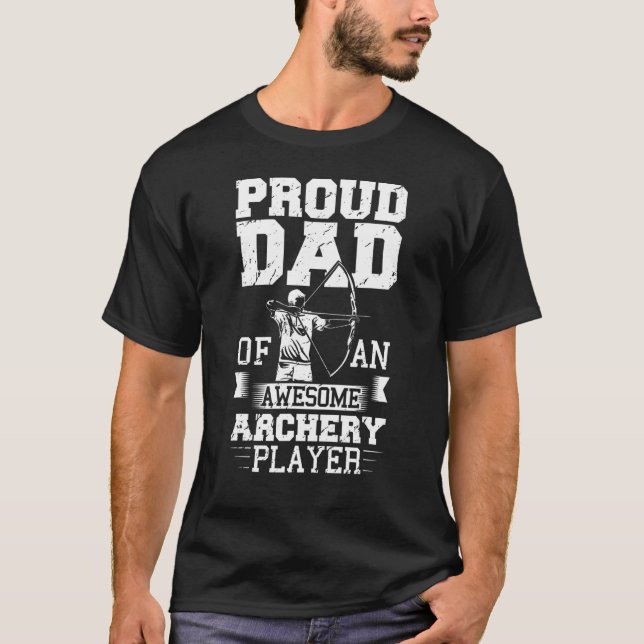 Manar Bow-jakt på konfektionspart Pappa Bow-pilspe T Shirt (Framsida)
