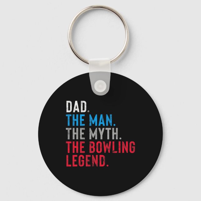 Manar Bowling legend Gift for Pappa som Bowl Nyckelring (Framsida)
