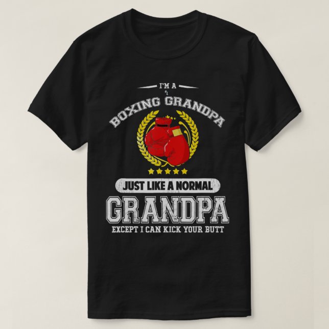 Manar Boxing Grandpa Funny Boxer T Shirt (Design framsida)