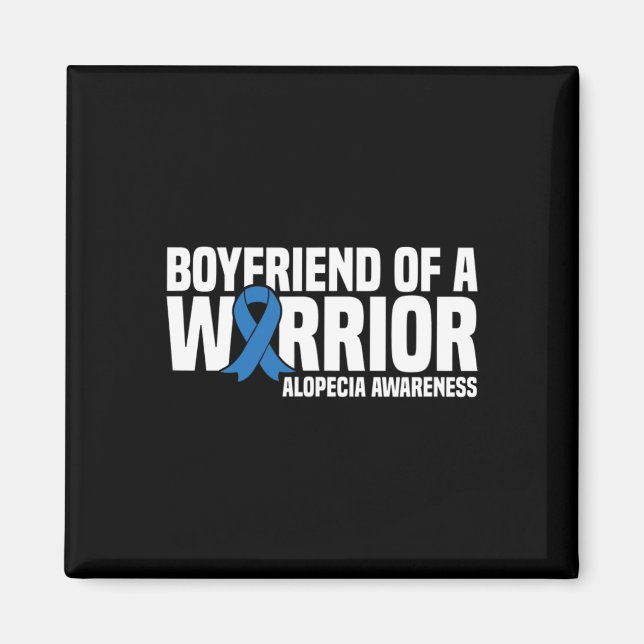 Manar Boyvän till en Warrior Blue Ribbon Alopecia  Magnet (Framsidan)
