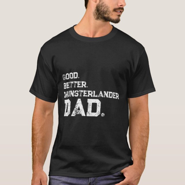 Manar Bra Bättre Munsterlander Pappa T Shirt (Framsida)