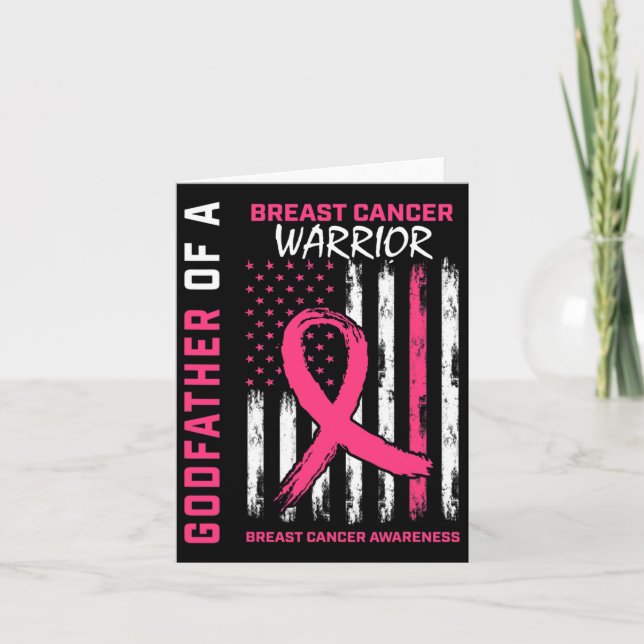 Manar Breast Cancer Warrior Goddotters Rosa Ribbon Kort (Framsida)