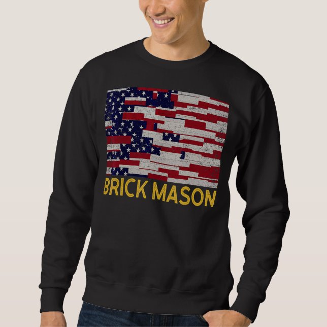 Manar Brick Mason Brickayer Masonry Construction U Lång Ärmad Tröja (Framsida)