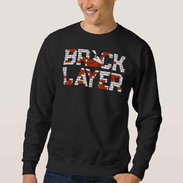 Manar Brickayer Brick Mason Masons Masonry Brick Lång Ärmad Tröja (Framsida)
