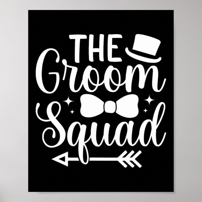 Manar Bröllopsfest Marskalkar Groom Squad Bache Poster (Framsidan)