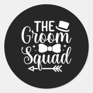 Manar Bröllopsfest Marskalkar Groom Squad Bache Runt Klistermärke