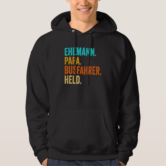 Manar Buss-chaufförskolan Pappa Far Buss Coach Sch Hoodie (Framsida)