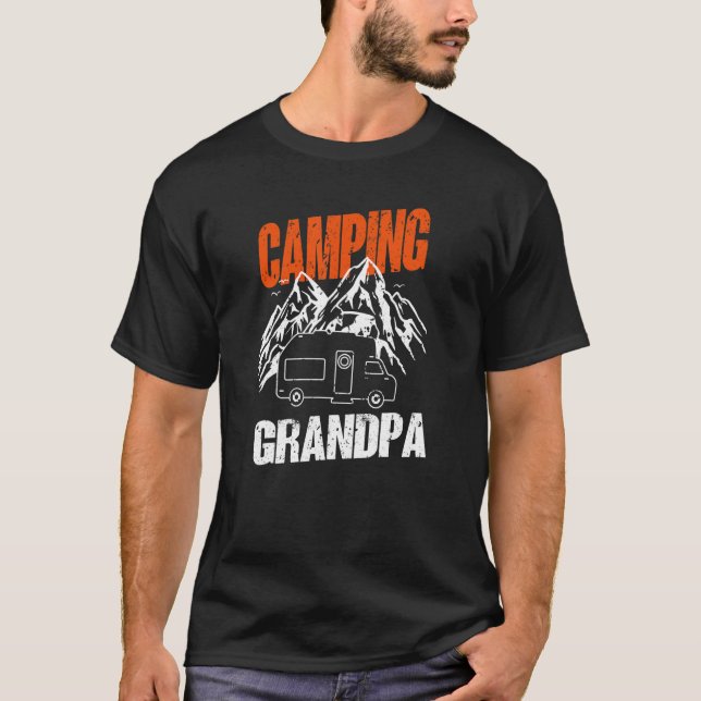 Manar Camping Grandpa Camper Caravan Camping 8 T Shirt (Framsida)