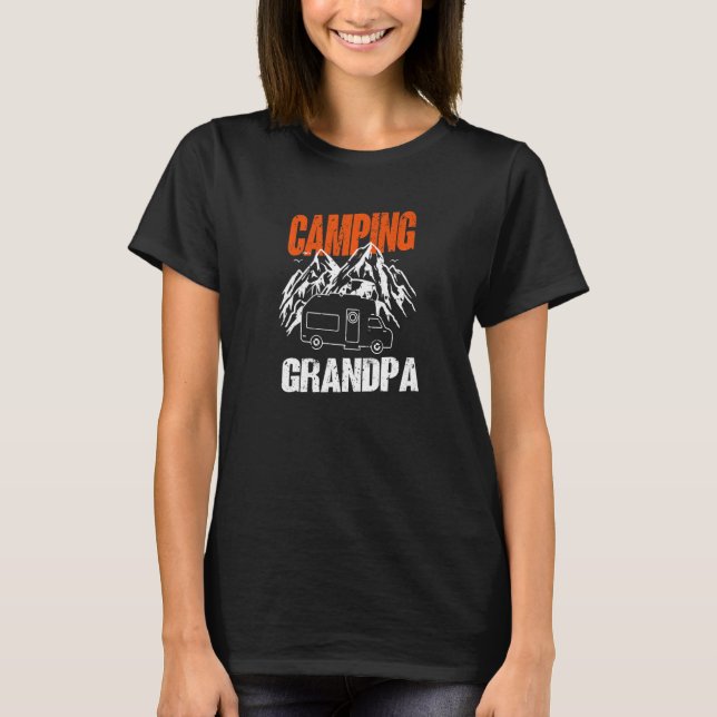 Manar Camping Grandpa Camper Caravan Camping 9 T Shirt (Framsida)