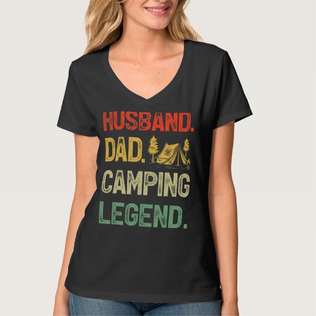Manar Camping Make Pappa Camping Legend Pappor T Shirt (Framsida)