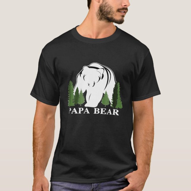 Manar Camping Pappa Bear T Shirt (Framsida)