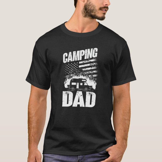 Manar Camping Pappa Camper Caravan Camping 15 T Shirt (Framsida)
