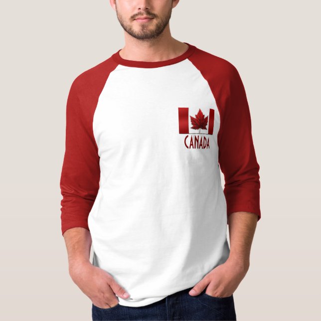 Manar Canada Baseball Shirts Personlig Souvenir T Shirt (Framsida)