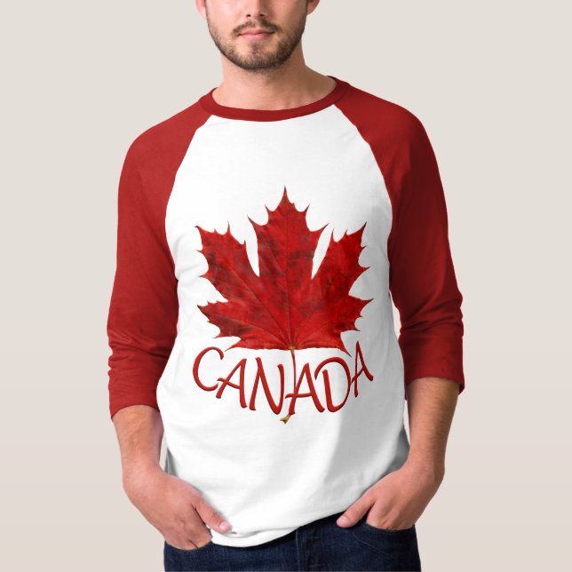Manar Canada Flagga Baseball Jersey Souvenir Shirt T Shirt (Framsida)