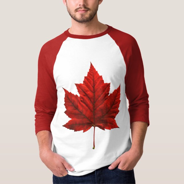 Manar Canada Flagga Baseball Jersey Souvenir Shirt Tee Shirt (Framsida)