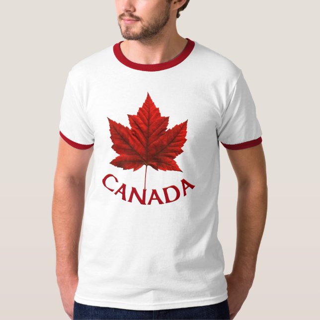 Manar Canada T-Shirt Canada Flagga Ringer Shirt (Framsida)