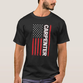 Manar Carpenter American Flagga Patriotic 4:e juli T Shirt