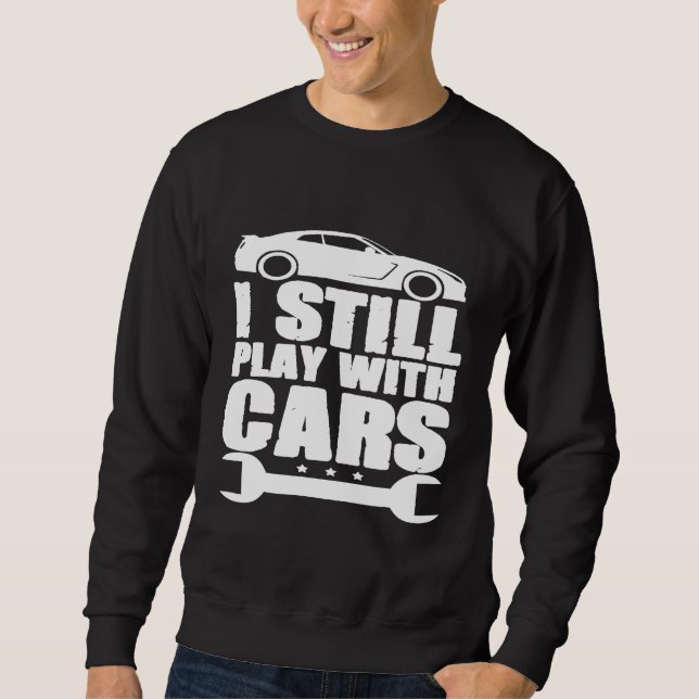 Manar Cars Car Mechanic Lång Ärmad Tröja (Framsida)