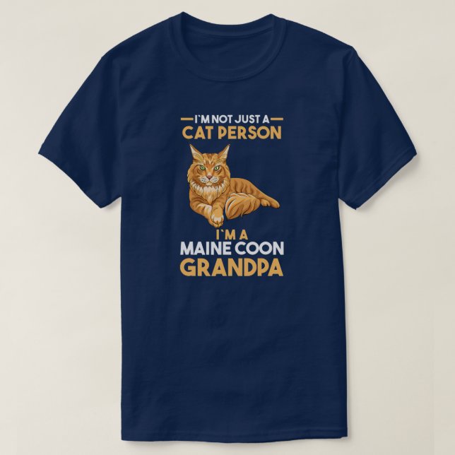 Manar Cat Grandfather Maine Coon Grandpa  T Shirt (Design framsida)