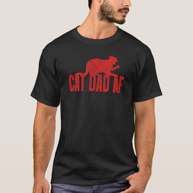Manar Cat Pappa Af Cat pappa Far Fars dag Dist T Shirt (Framsida)