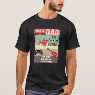 Manar Cat Pappa Gamer Pappa Guitar Pappa Säg Jokes T Shirt