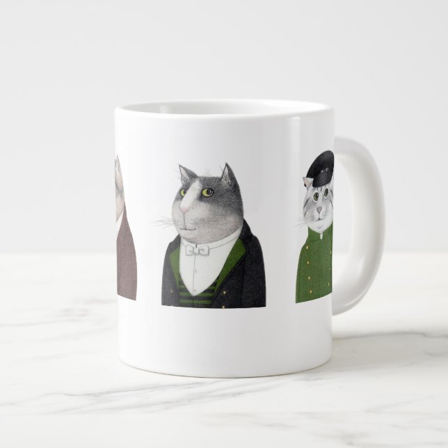 MANAR CATS Big White Mugg Jumbo Mugg (Framsida höger)