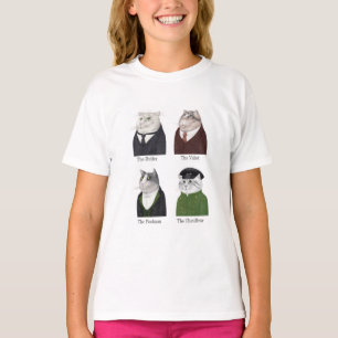 MANAR CATS Girls' Basic T-Shirt