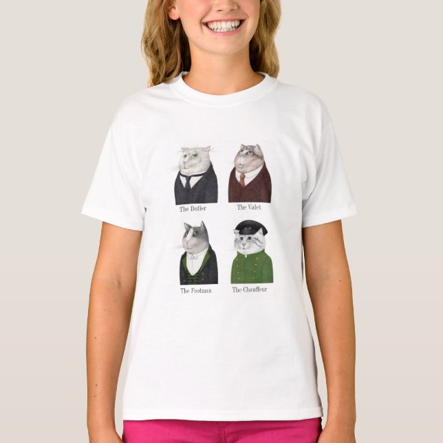 MANAR CATS Girls' Basic T-Shirt (Framsida)