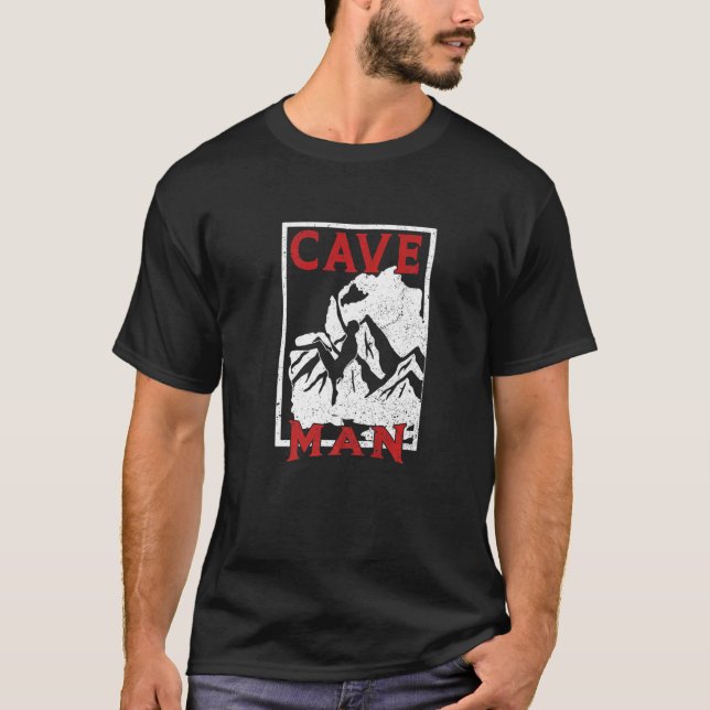 Manar Cave Man Cave Spelunking Cave Diver Diver Di T Shirt (Framsida)