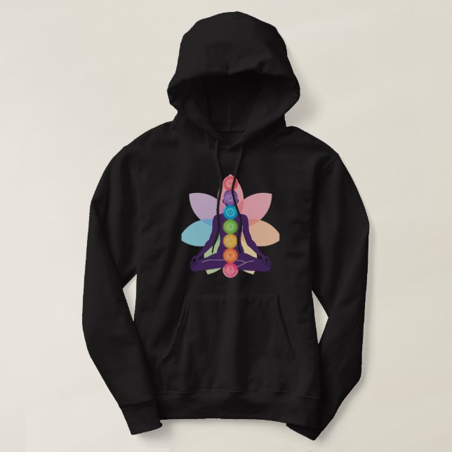 Manar Chakra Meditation Just lite Chakra Andlig Hoodie (Design framsida)