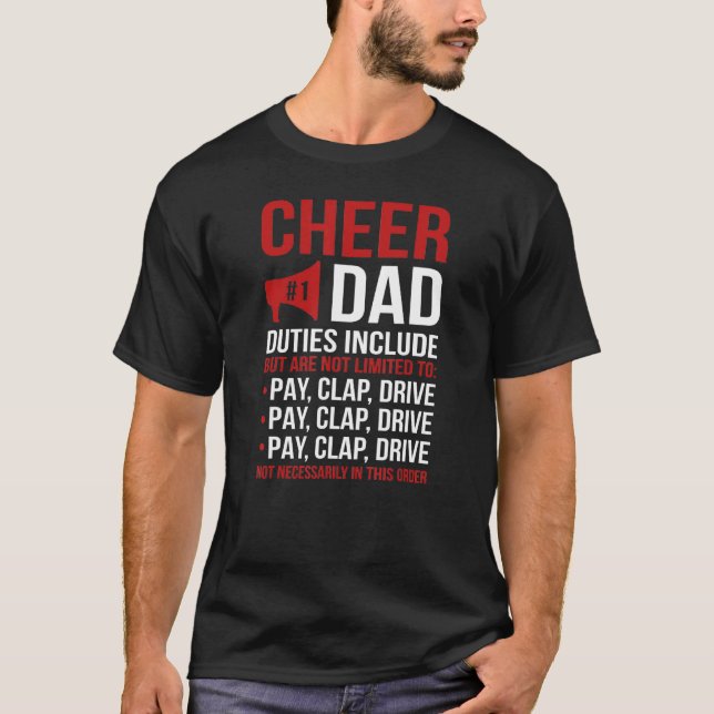 Manar Cheer Pappa Duties Cheerledare Far Cheerlead T Shirt (Framsida)