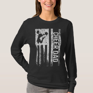 Manar Cheer Pappa Vintage American Flagga Cheerl T Shirt