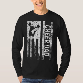 Manar Cheer Pappa Vintage American Flagga Cheerl T Shirt