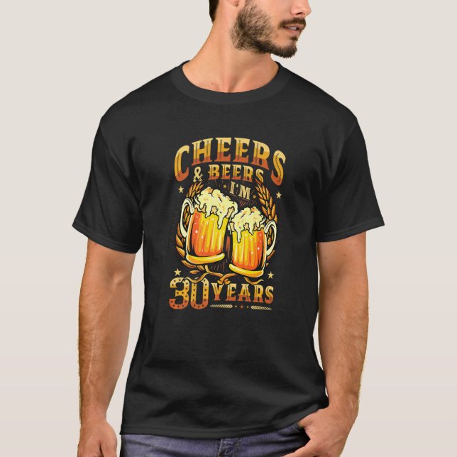 Manar Cheers och Öl I är 30 år T Shirt (Framsida)